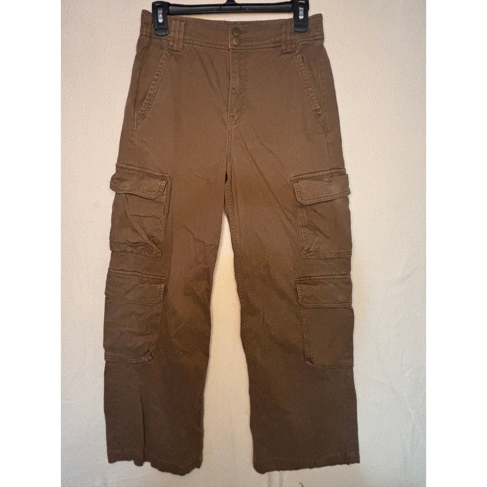 Arizona Jean Co Brown Cargo Pants Women Size 3 Utility Straight Leg Multi Pocket